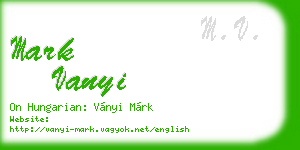 mark vanyi business card